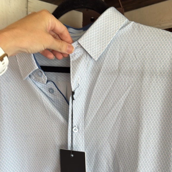 7 Diamonds Blue Dress Shirt Classic Style - Picture 5 of 9
